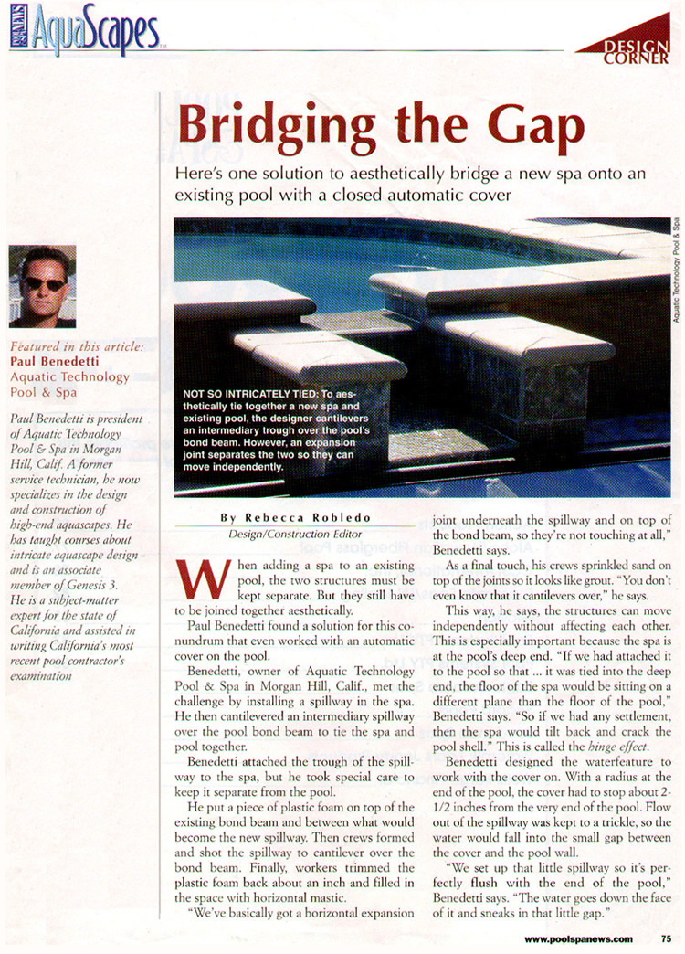 Pool and Spa News Aquaecapes - Bridging the Gap 