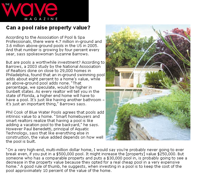 The Wave Magazine - Can a Pool Raise Property Value